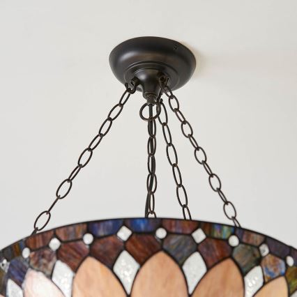 Endon 63976 - Kronleuchter an Kette Tiffany BROOKLYN 3xE27/60W/230V Ø 50 cm