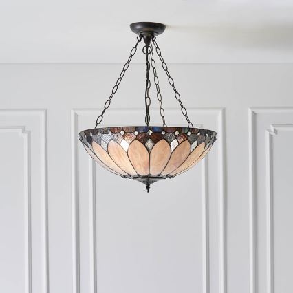Endon 63976 - Kronleuchter mit Kette BROOKLYN 3xE27/60W/230V, Durchmesser 50 cm