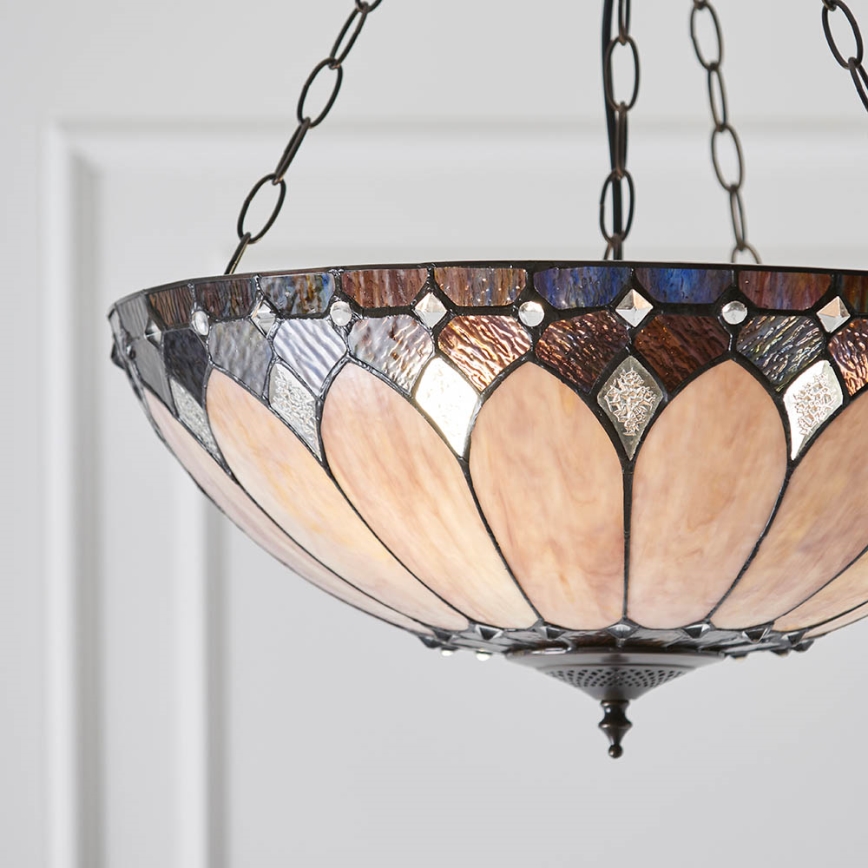 Endon 63976 - Lustre sur chaîne Tiffany BROOKLYN 3xE27/60W/230V Ø 50 cm