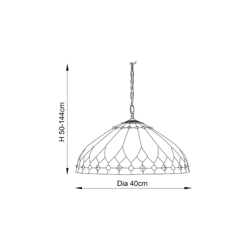 Endon 63977 - Lustre sur chaîne Tiffany BROOKLYN 1xE27/60W/230V Ø 40 cm