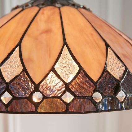 Endon 63977 - Tiffany-Kronleuchter BROOKLYN an Kette 1xE27/60W/230V, Ø 40 cm