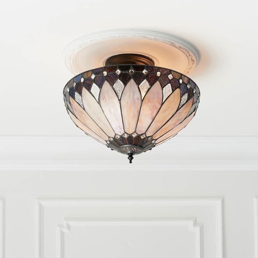 Endon 63978 - Plafonnier Tiffany BROOKLYN 3xE27/60W/230V Ø 40 cm