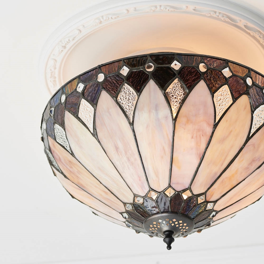Endon 63978 - Plafonnier Tiffany BROOKLYN 3xE27/60W/230V Ø 40 cm
