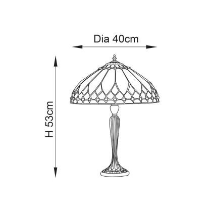 Endon 63982 - Lampe de table Tiffany BROOKLYN 1xE27/60W/230V Ø 40 cm