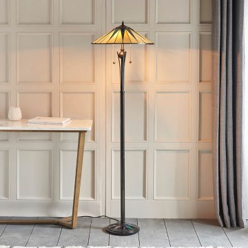 Endon 64041 - Lampada da terra Tiffany DARK STAR 2xE27/60W/230V Ø 49 cm
