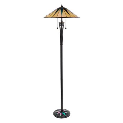 Endon 64041 - Lampada da terra Tiffany DARK STAR 2xE27/60W/230V Ø 49 cm