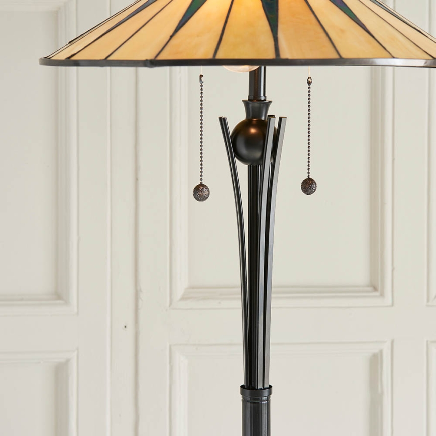 Endon 64041 - Lampada da terra Tiffany DARK STAR 2xE27/60W/230V Ø 49 cm