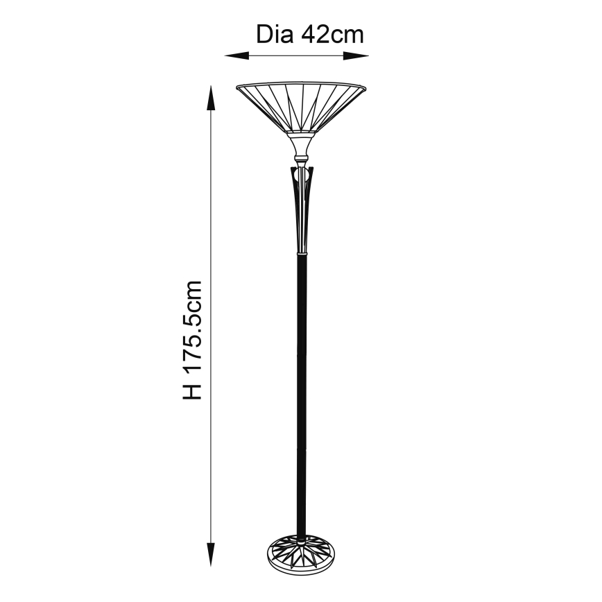 Endon 64042 - Lampada con piedistallo DARK STAR 1xE27/60W/230V diametro 42 cm