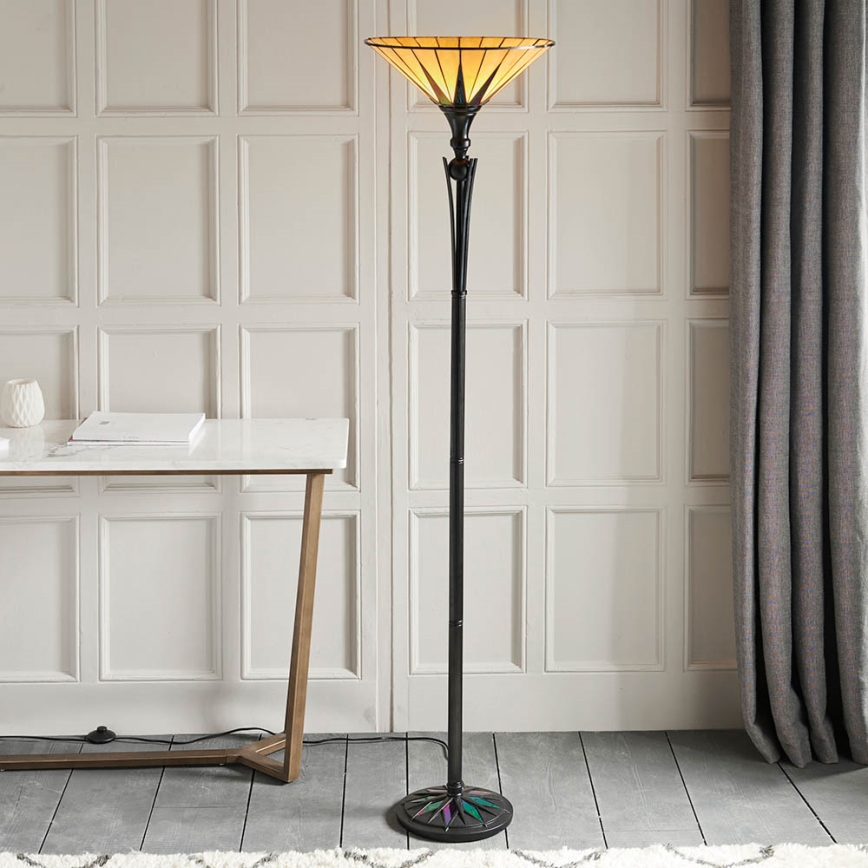 Endon 64042 - Stehleuchte Tiffany DARK STAR 1xE27/60W/230V Ø 42 cm