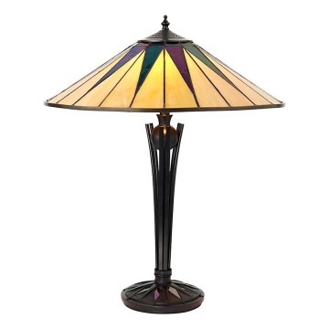 Endon 64045 - Tischlampe Tiffany DARK STAR 2xE27/60W/230V Ø 49 cm