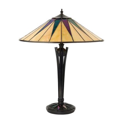 Endon 64045 - Tischlampe Tiffany DARK STAR 2xE27/60W/230V Ø 49 cm