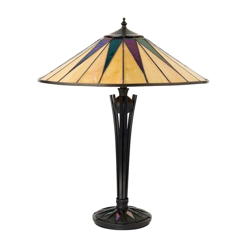 Endon 64045 - Tischlampe Tiffany DARK STAR 2xE27/60W/230V Ø 49 cm