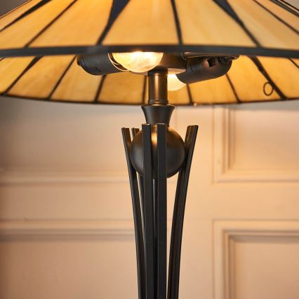 Endon 64045 - Tischlampe Tiffany DARK STAR 2xE27/60W/230V Ø 49 cm