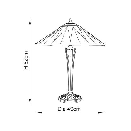 Endon 64045 - Tischlampe Tiffany DARK STAR 2xE27/60W/230V Ø 49 cm