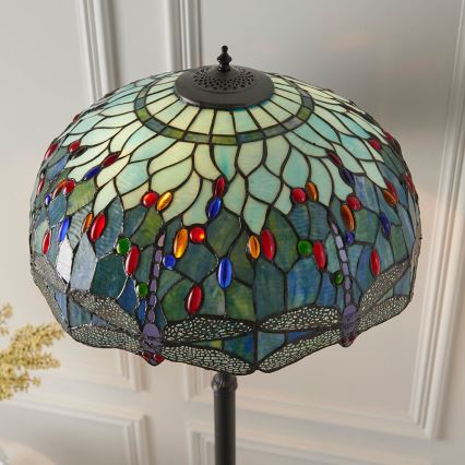 Endon 64069 - Lampadaire Tiffany DRAGONFLY 2xE27/60W/230V Ø 50 cm