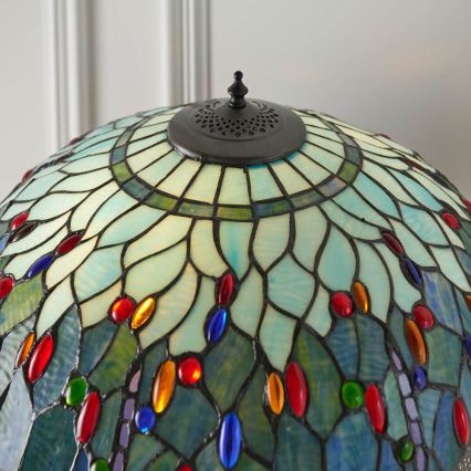 Endon 64069 - Stehleuchte Tiffany DRAGONFLY 2xE27/60W/230V Ø 50 cm