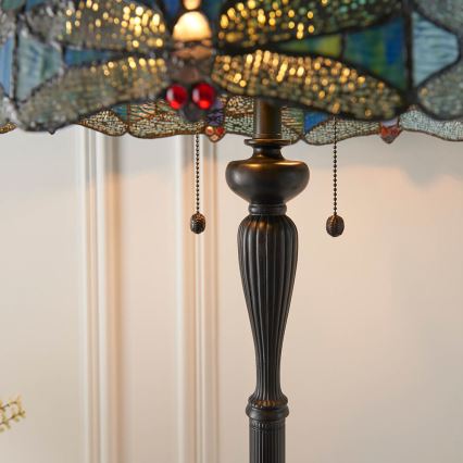 Endon 64069 - Stehleuchte Tiffany DRAGONFLY 2xE27/60W/230V Ø 50 cm