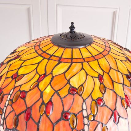 Endon 64070 - Lampada da terra Tiffany DRAGONFLY 2xE27/60W/230V Ø 50 cm