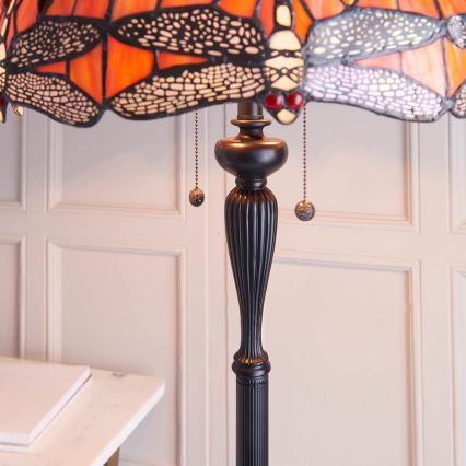 Endon 64070 - Lampadaire Tiffany DRAGONFLY 2xE27/60W/230V Ø 50 cm