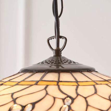 Endon 64079 - Lampadario con catena Tiffany DRAGONFLY 3xE27/60W/230V Ø 50 cm