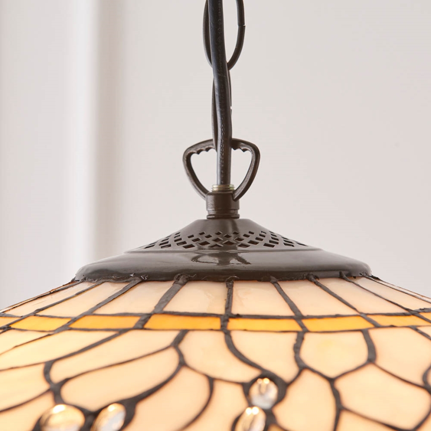 Endon 64079 - Lampadario con catena Tiffany DRAGONFLY 3xE27/60W/230V Ø 50 cm