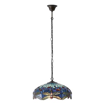 Endon 64080 - Lustre sur chaîne Tiffany DRAGONFLY 3xE27/60W/230V Ø 41 cm