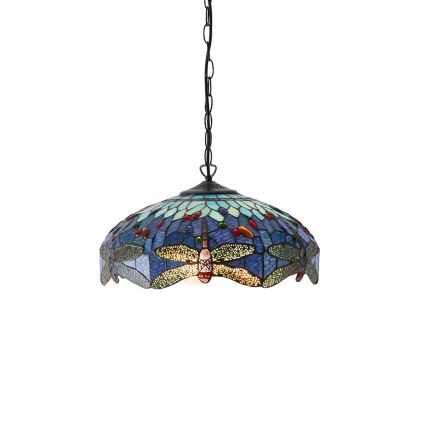 Endon 64080 - Lustre sur chaîne Tiffany DRAGONFLY 3xE27/60W/230V Ø 41 cm