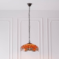 Endon 64081 - Lampadario con catena Tiffany DRAGONFLY 3xE27/60W/230V Ø 41 cm