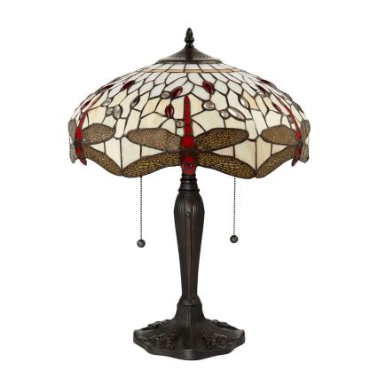 Endon 64085 - Lampada da tavolo Tiffany DRAGONFLY 2xE27/60W/230V Ø 41 cm