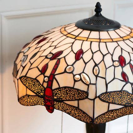 Endon 64085 - Lampada da tavolo Tiffany DRAGONFLY 2xE27/60W/230V Ø 41 cm