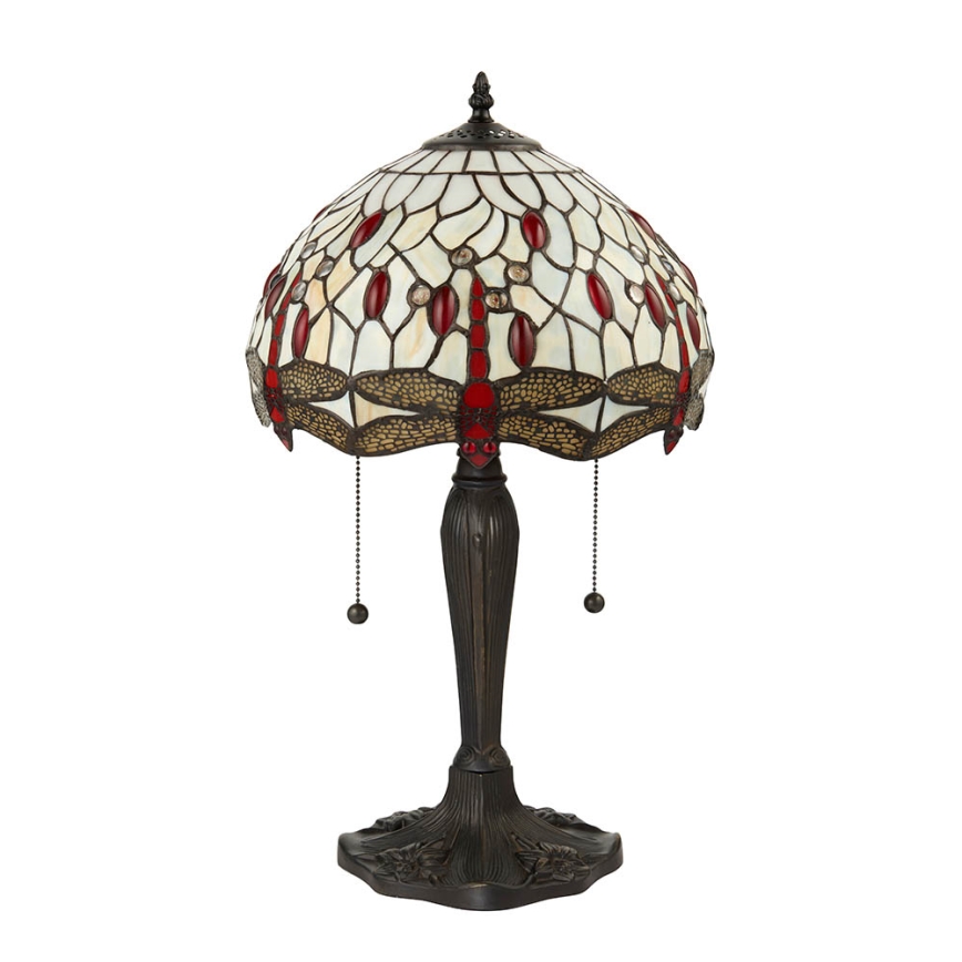 Endon 64086 - Lampe de table Tiffany DRAGONFLY 2xE27/60W/230V Ø 30 cm
