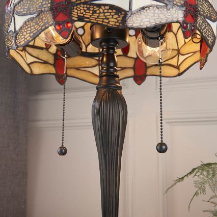 Endon 64086 - Lampe de table Tiffany DRAGONFLY 2xE27/60W/230V Ø 30 cm