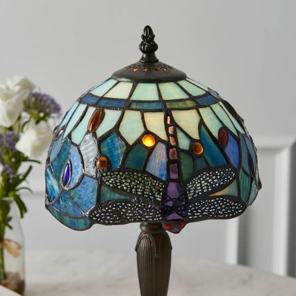 Endon 64088 - Tischlampe Tiffany DRAGONFLY 1xE14/40W/230V Ø 20 cm