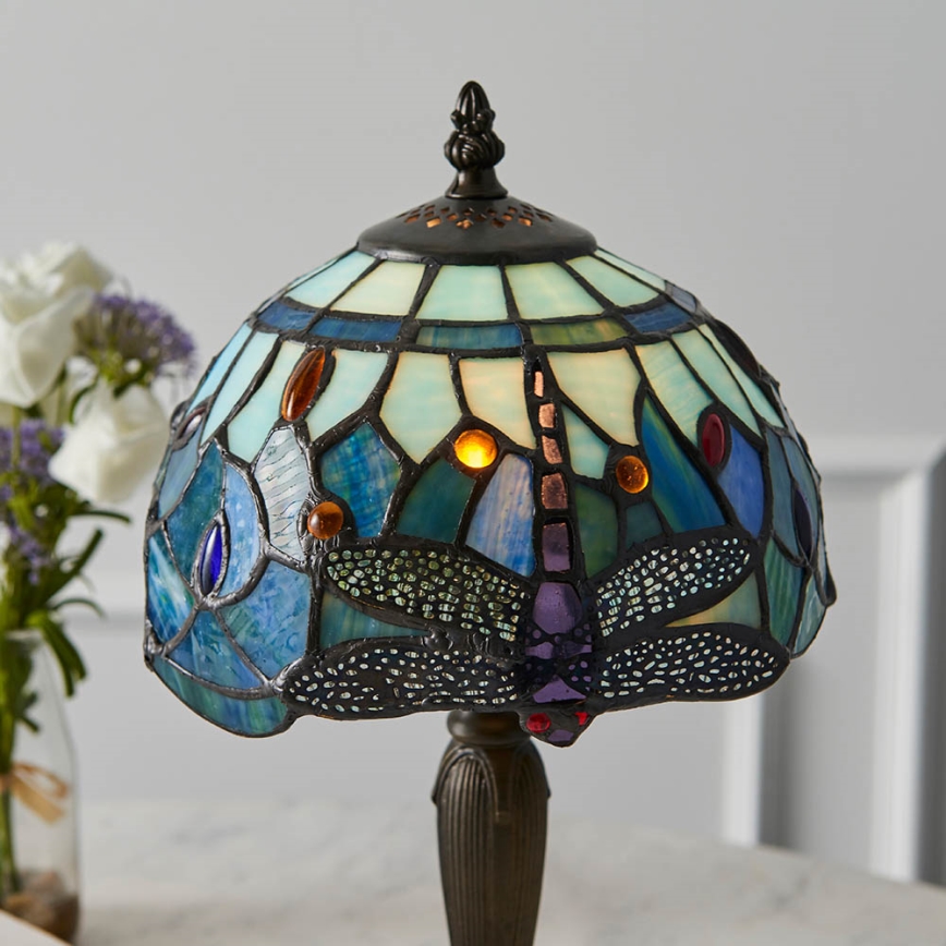 Endon 64088 - Tischlampe Tiffany DRAGONFLY 1xE14/40W/230V Ø 20 cm