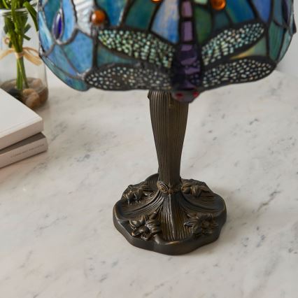 Endon 64088 - Tischlampe Tiffany DRAGONFLY 1xE14/40W/230V Ø 20 cm