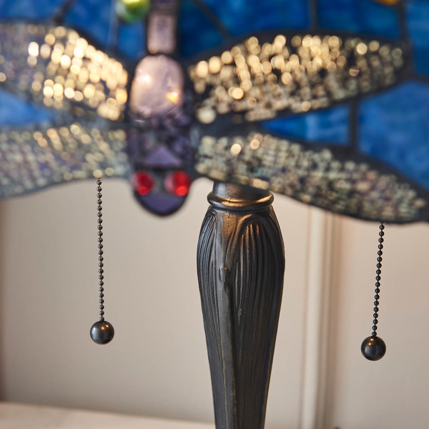 Endon 64089 - Lampada da tavolo Tiffany DRAGONFLY 2xE27/60W/230V Ø 41 cm