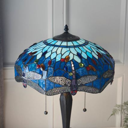 Endon 64089 - Lampe de table Tiffany DRAGONFLY 2xE27/60W/230V Ø 41 cm