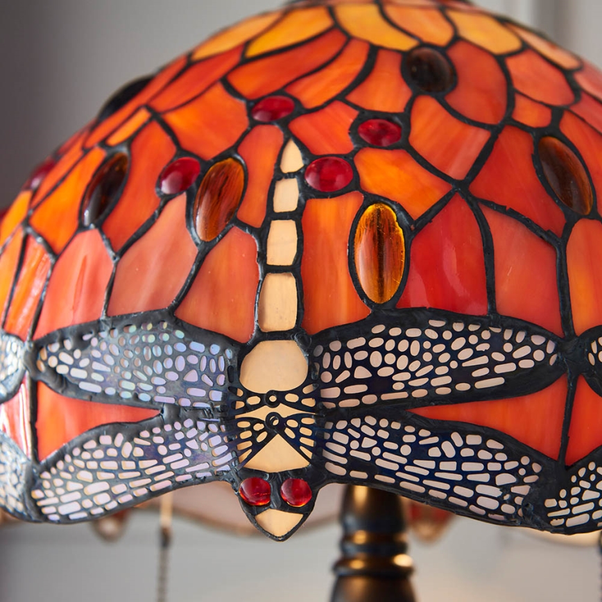 Endon 64092 - Lampada da tavolo Tiffany DRAGONFLY 2xE27/60W/230V Ø 30 cm