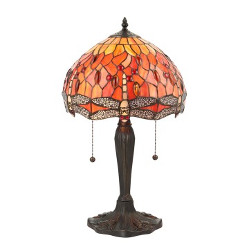Endon 64092 - Lampe de table Tiffany DRAGONFLY 2xE27/60W/230V Ø 30 cm