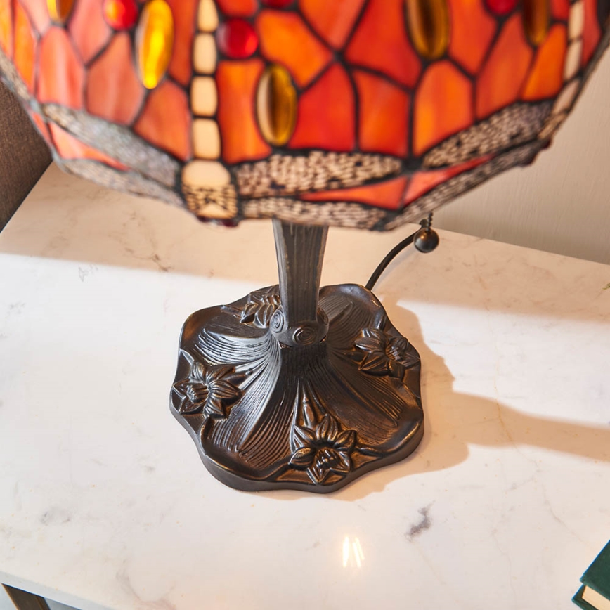 Endon 64092 - Lampe de table Tiffany DRAGONFLY 2xE27/60W/230V Ø 30 cm