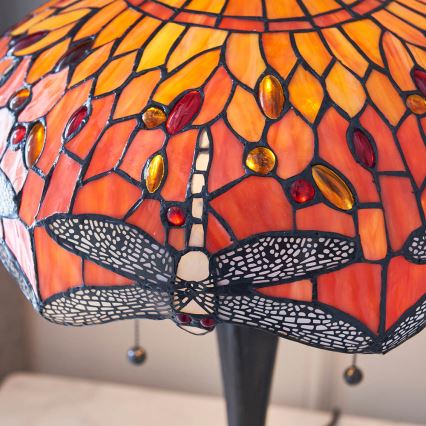 Endon 64093 - Lampe de table Tiffany DRAGONFLY 2x E27/60W/230V Ø 41 cm