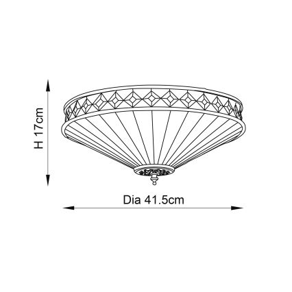 Endon 64145 - Deckenleuchte Tiffany FARGO 2xE27/60W/230V Ø 41,5 cm