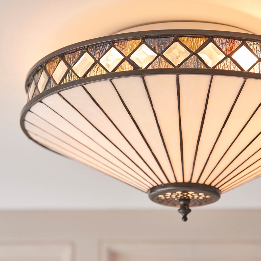 Endon 64145 - Plafoniera FARGO 2xE27/60W/230V diametro 41,5 cm