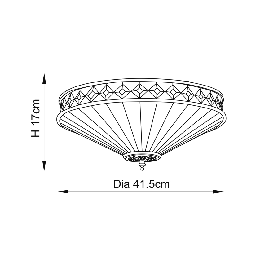 Endon 64145 - Plafoniera FARGO 2xE27/60W/230V diametro 41,5 cm