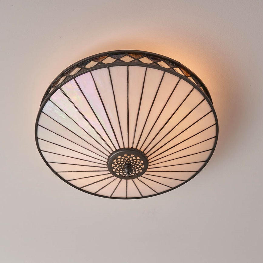 Endon 64145 - Plafoniera Tiffany FARGO 2xE27/60W/230V Ø 41,5 cm