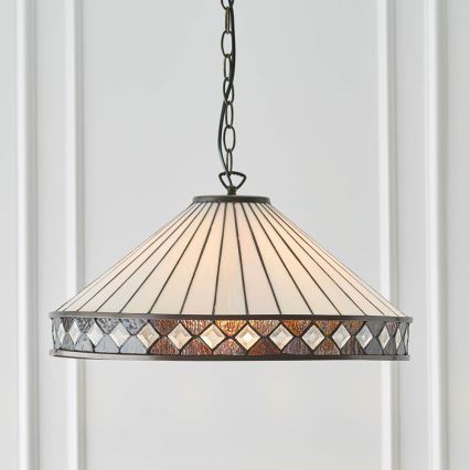 Endon 64147 - Lampadario a sospensione con catena FARGO 1xE27/60W/230V diametro 50 cm