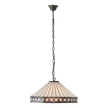 Endon 64147 - Tiffany-Pendelleuchte FARGO an Kette, 1x E27/60W/230V, Ø 50 cm