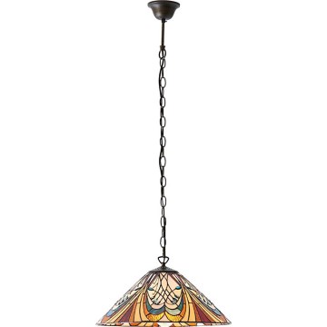 Endon 64162 - Lampadario a catena Tiffany HECTOR 1xE27/60W/230V Ø 40 cm