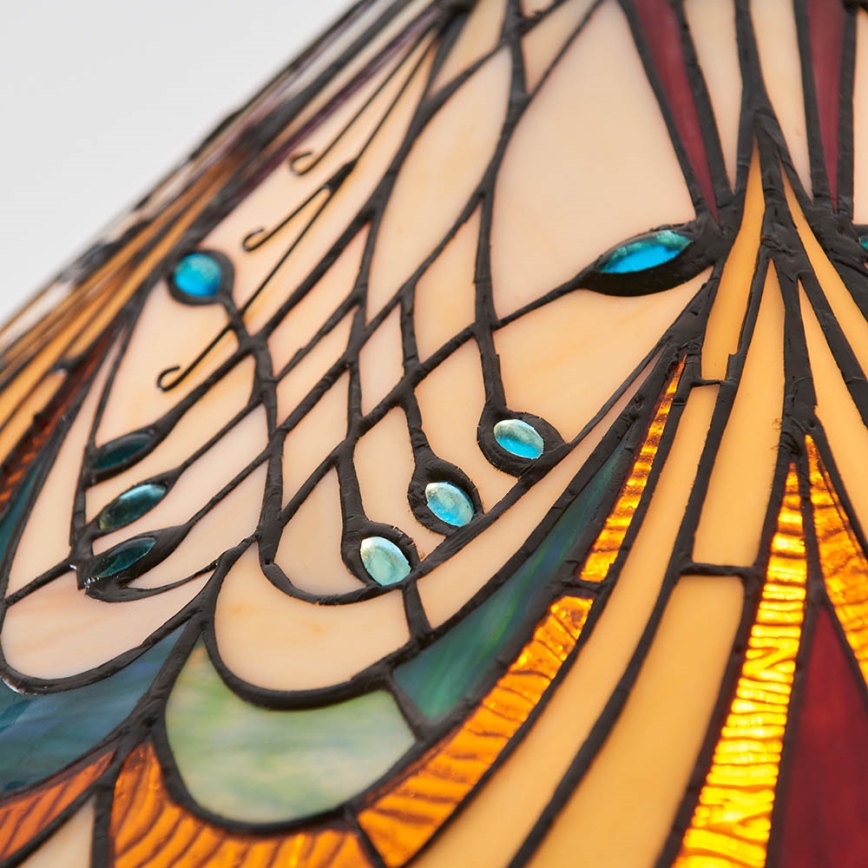 Endon 64162 - Tiffany-Kronleuchter an Kette HECTOR 1xE27/60W/230V Ø 40 cm