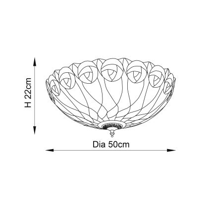 Endon 64173 - Plafoniera HUTCHINSON 2xE27/60W/230V diametro 50 cm